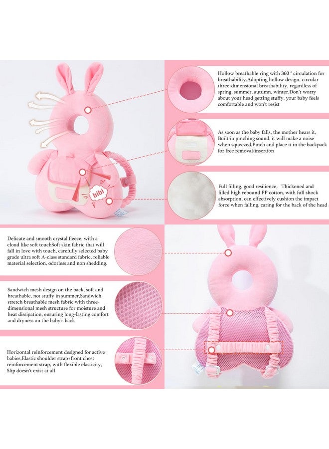 Baby Head Protector Backpack， Baby Backpack Head Protection Pillow for Falling ，Crawling, and Walking Protection, Includes Socks and Knee Pads, A Gift for Your Baby's Growth (Pink-b)  - Image 3