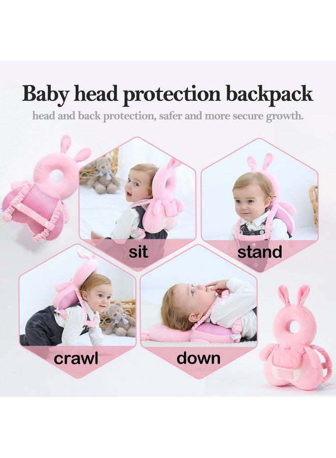 Baby Head Protector Backpack， Baby Backpack Head Protection Pillow for Falling ，Crawling, and Walking Protection, Includes Socks and Knee Pads, A Gift for Your Baby's Growth (Pink-b)  - Image 1