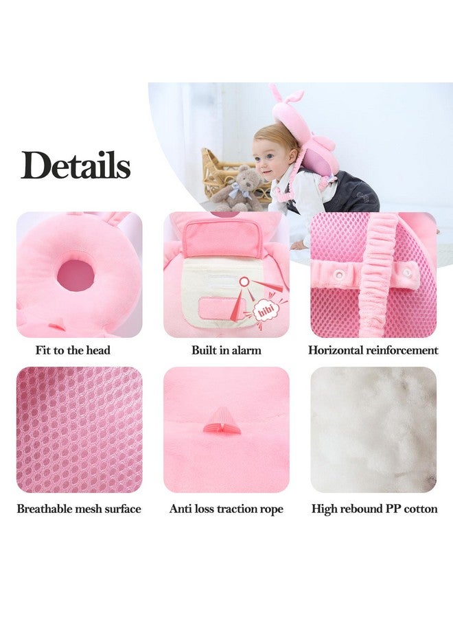 Baby Head Protector Backpack， Baby Backpack Head Protection Pillow for Falling ，Crawling, and Walking Protection, Includes Socks and Knee Pads, A Gift for Your Baby's Growth (Pink-b)  - Image 2