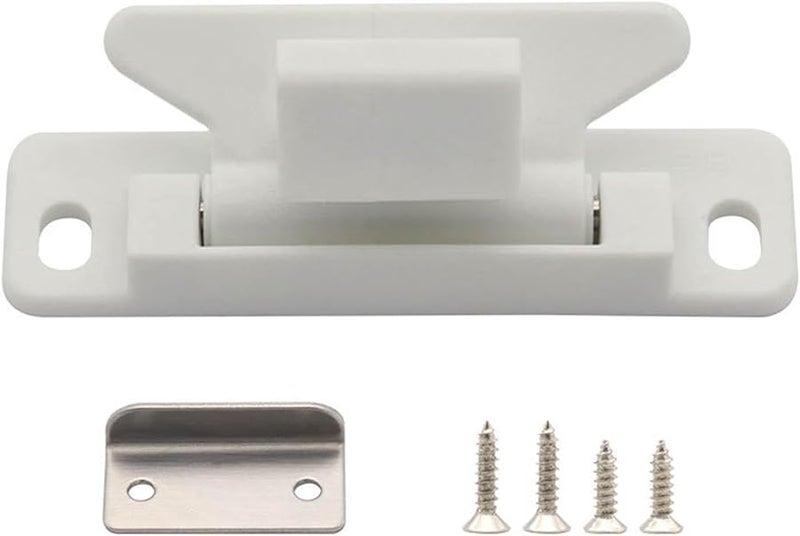 White Universal RV Boat Cabinet Door Catch Drawer Latch for Closet Doors Nylon Metal - Image 5