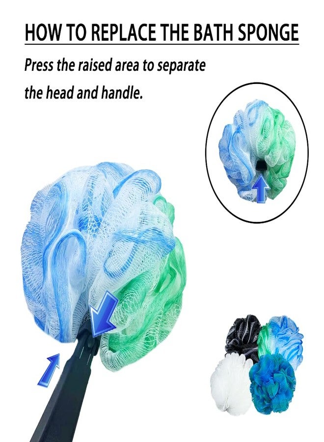 EASACE Long Handled Loofah with Sponges by Shower,Back Scrubber & Bath Sponges,Body Exfoliator Luffa on a Stick,for Elderly & Disabled, Soft Loofah for Bathing Men & Women - Image 4