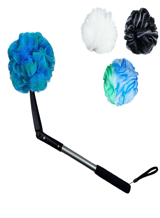 EASACE Long Handled Loofah with Sponges by Shower,Back Scrubber & Bath Sponges,Body Exfoliator Luffa on a Stick,for Elderly & Disabled, Soft Loofah for Bathing Men & Women - Image 1