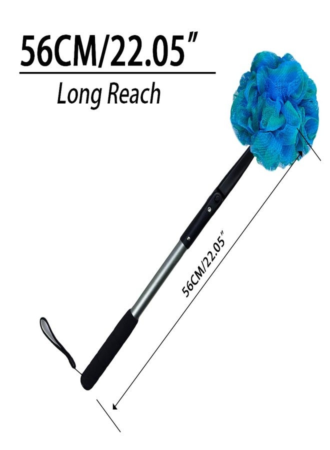 EASACE Long Handled Loofah with Sponges by Shower,Back Scrubber & Bath Sponges,Body Exfoliator Luffa on a Stick,for Elderly & Disabled, Soft Loofah for Bathing Men & Women - Image 2