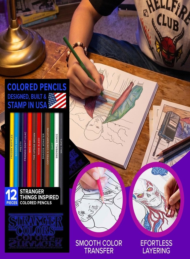Pun Labs Stranger Things Colors Colored Pencils - 12 Stranger Things-Inspired Parody Pencil set with Clever Foil-Stamped Names, Soft Core Colored Pencils for Drawing, Coloring Books & Journals - Image 5