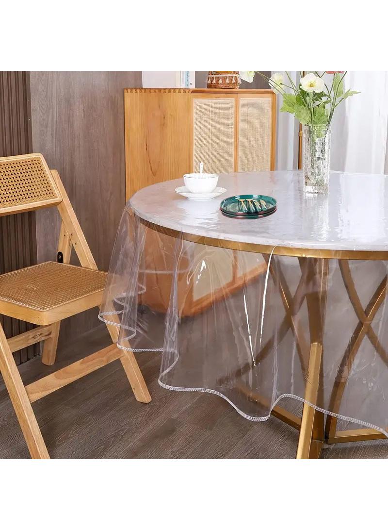 الأزرق جي دبليو جولة شفافة كيس من البلاستيك مفرش المائدة ، بولي كلوريد الفينيل الجدول مجموعة الحماية ، طاولة الطعام ، مجموعة للماء ، مفرش المائدة - Image 2