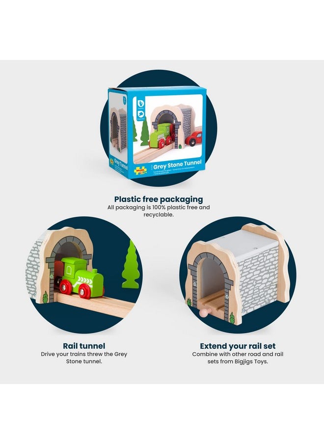 Bigjigs Rail Bigjigs Rail Grey Stone Tunnel - Other Major Wooden Rail Brands are Compatible  - Image 3