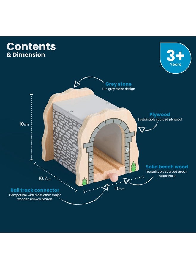 Bigjigs Rail Bigjigs Rail Grey Stone Tunnel - Other Major Wooden Rail Brands are Compatible  - Image 2