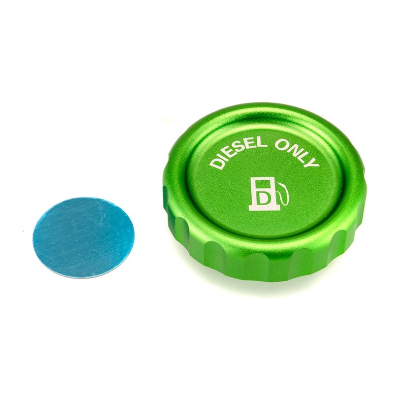 ROMELACK Green Magnetic Diesel Fuel Cap 6061 Aluminum Compatible with Chevrolet Silverado Tahoe Fit GMC Sierra Yukon 1500 3.0 2020-2024 - Image 1