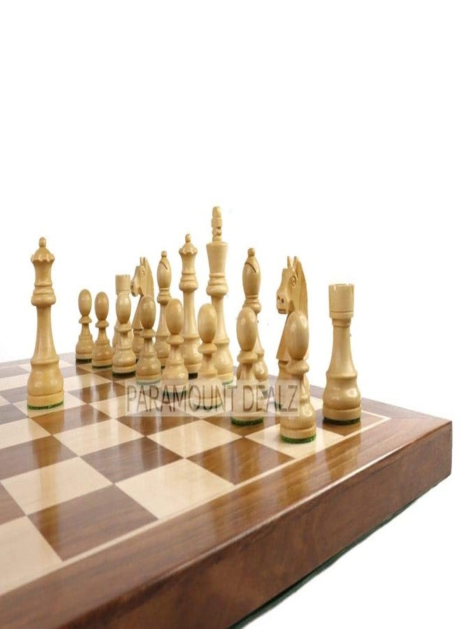 Playminds Premium Tournament Grand Masters Indian Rose Wood Handcrafted Flat Chess Board with 3.75" International Staunton Style Chess Pieces with 2 Extra Queens & Chess Box - Image 2