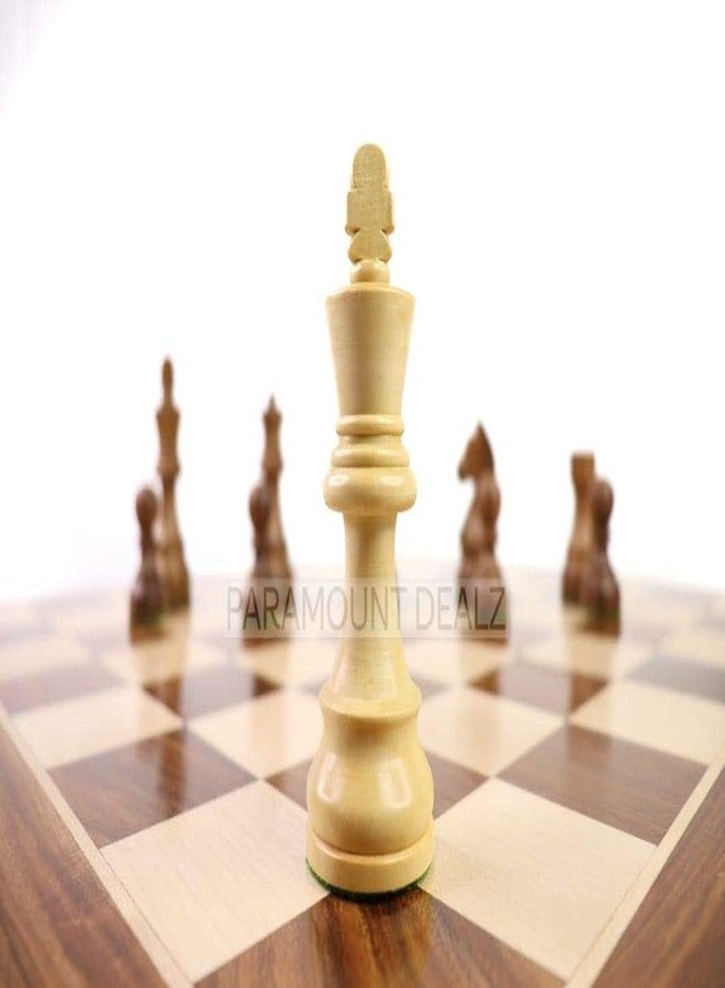 Playminds Premium Tournament Grand Masters Indian Rose Wood Handcrafted Flat Chess Board with 3.75" International Staunton Style Chess Pieces with 2 Extra Queens & Chess Box - Image 5