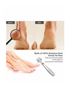 OASIS-TH Foot Files for Hard Skin, 2 in 1 Foot Scraper Hard Skin Remover with 10 Replacement, Professional Stainless Steel Pedicure Callus Shaver Set Foot Care Tools  - Image 3