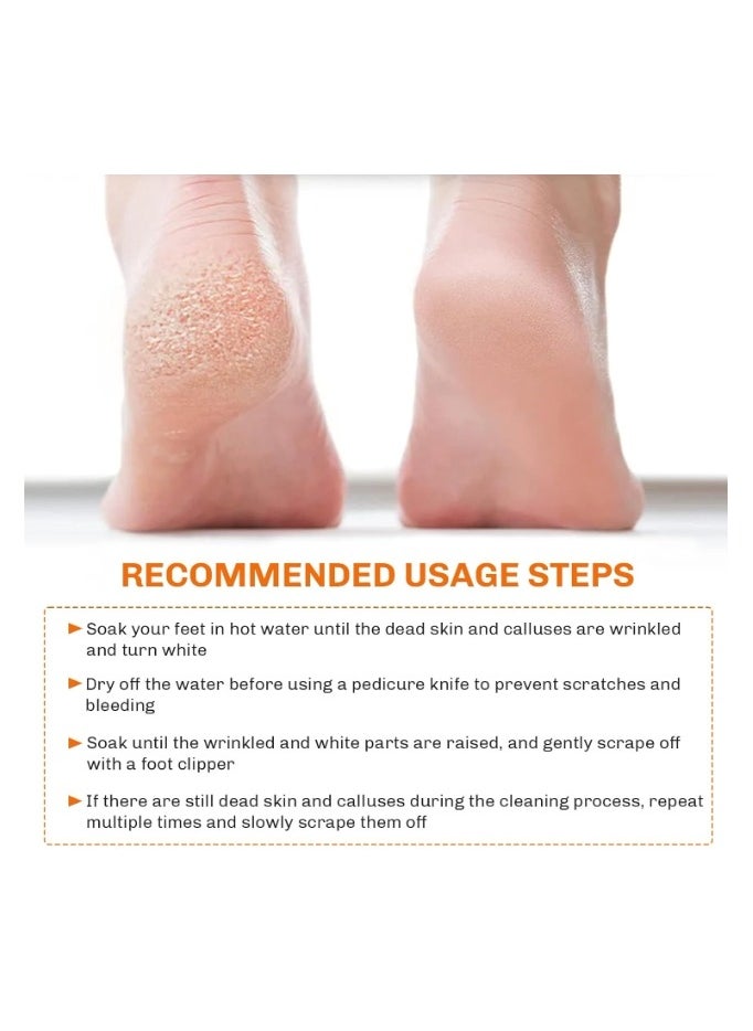 OASIS-TH - Foot Files for Hard Skin, 2 in 1 Foot Scraper Hard Skin Remover with 10 Replacement, Professional Stainless Steel Pedicure Callus Shaver Set Foot Care Tools - Image 1