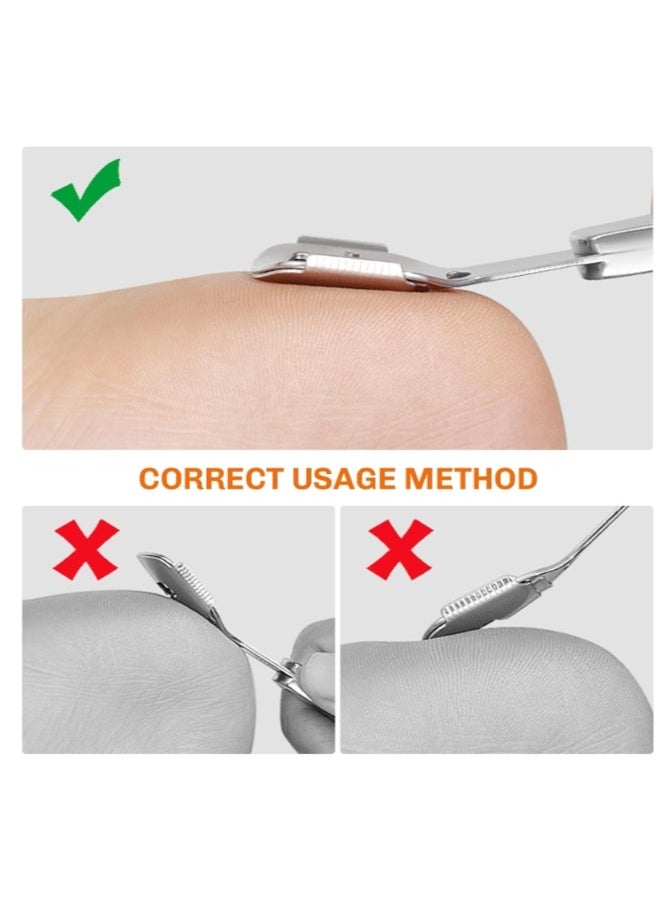 OASIS-TH - Foot Files for Hard Skin, 2 in 1 Foot Scraper Hard Skin Remover with 10 Replacement, Professional Stainless Steel Pedicure Callus Shaver Set Foot Care Tools - Image 1