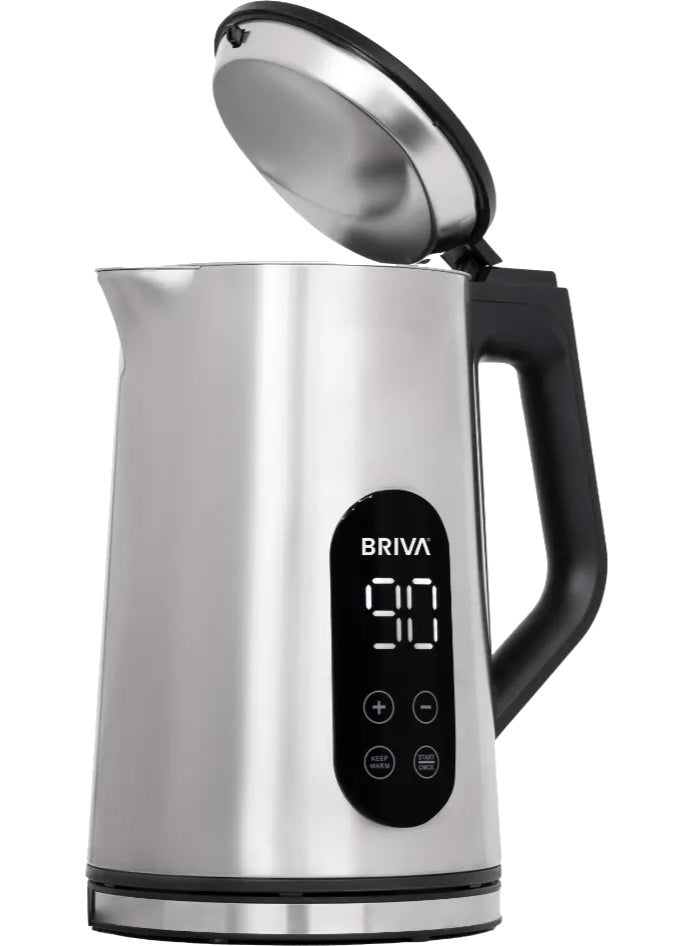 Briva Breva Stainless Steel Water Kettle, 1.7 Liter, 2200 Watts, Digital Display, Silver - Briva WK190 - Image 4