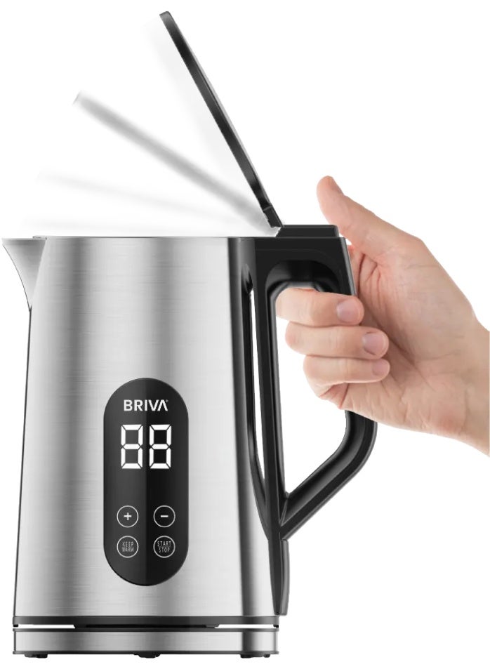 Briva Breva Stainless Steel Water Kettle, 1.7 Liter, 2200 Watts, Digital Display, Silver - Briva WK190 - Image 5
