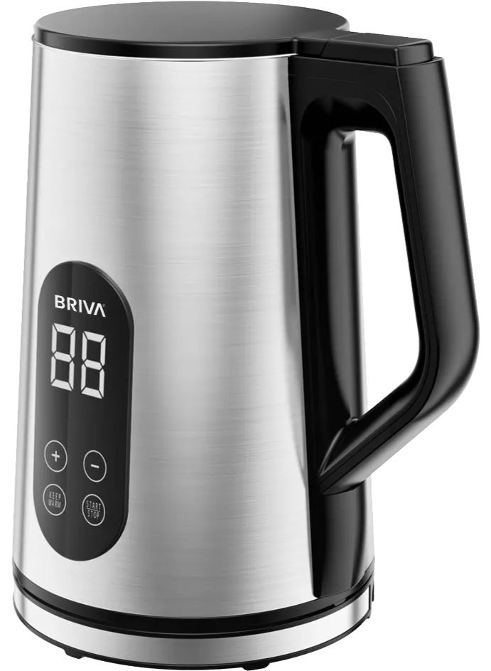 Briva Breva Stainless Steel Water Kettle, 1.7 Liter, 2200 Watts, Digital Display, Silver - Briva WK190 - Image 3