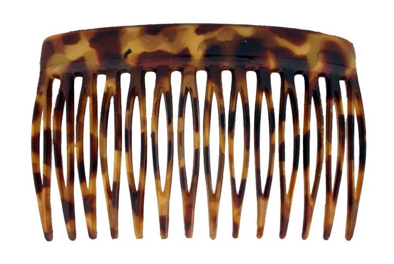 Caravan French Classic Comb With Rim Semi Deep Curve In A Hand Painted Honey Comb