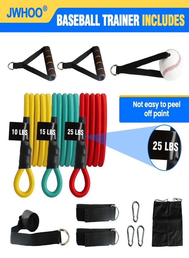 JWHOO Baseball Resistance Arm Bands - 12 Pcs, Baseball Bands for Arm Strength, Durable Bands with Interchangeable Grips, Ideal for Training, Warm-Ups & Beginner Learning - Image 4