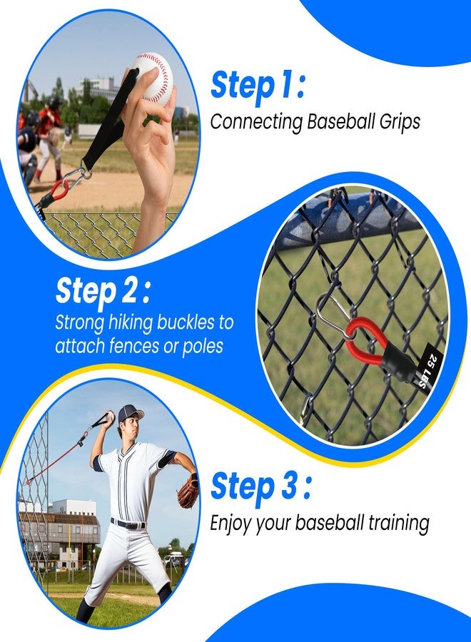 JWHOO Baseball Resistance Arm Bands - 12 Pcs, Baseball Bands for Arm Strength, Durable Bands with Interchangeable Grips, Ideal for Training, Warm-Ups & Beginner Learning - Image 5