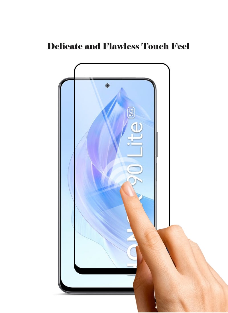 Techie Techie Full Cover 10H Hardness HD Tempered Glass Screen Protector for Honor 90 Lite - Anti-Scratch, Anti-Fingerprint, and Bubbles Free Technology  - Image 4