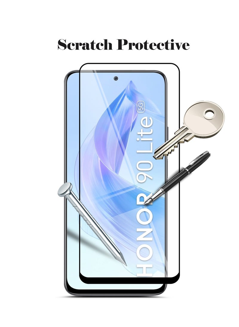 Techie Techie Full Cover 10H Hardness HD Tempered Glass Screen Protector for Honor 90 Lite - Anti-Scratch, Anti-Fingerprint, and Bubbles Free Technology  - Image 5