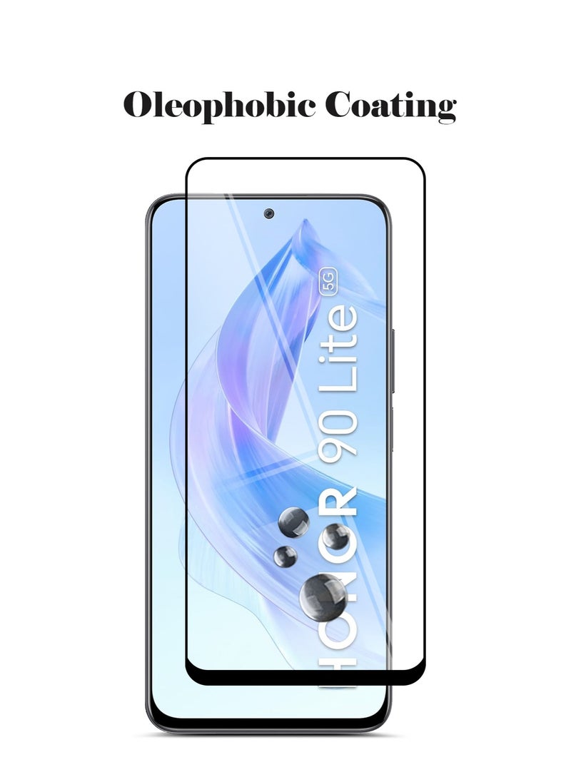 Techie Techie Full Cover 10H Hardness HD Tempered Glass Screen Protector for Honor 90 Lite - Anti-Scratch, Anti-Fingerprint, and Bubbles Free Technology  - Image 3
