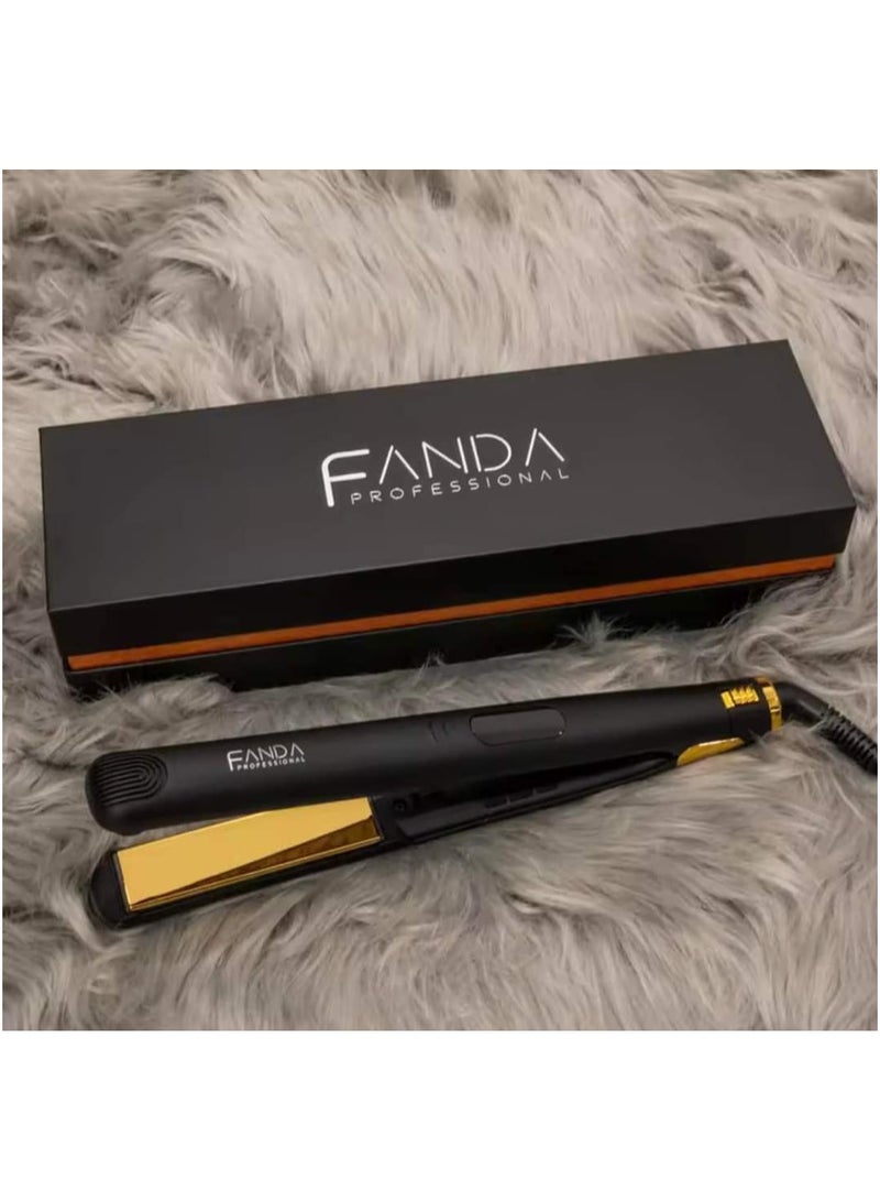 Fanda Hair Straightener 2.5cm Black, gold - Image 1