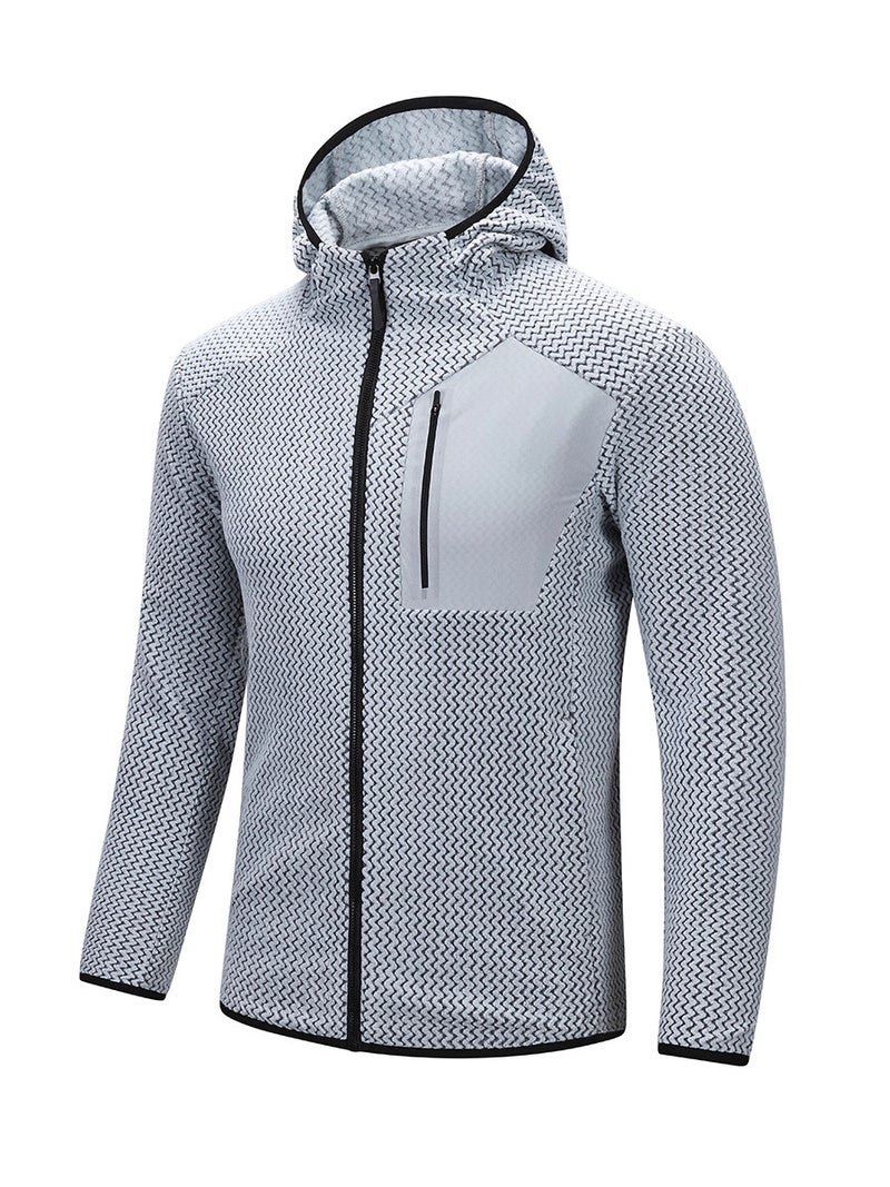 Niaojia Men'S Zipper Stuffed Sweatshirt Hooded Jacket High-End Fashion Cationic Casual Sweatshirt Sweatshirt - Image 2