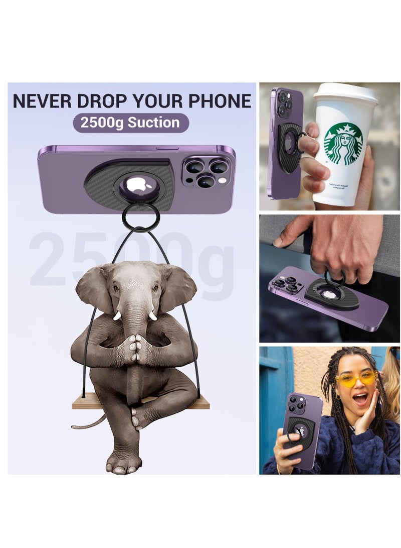 KASTWAVE Upgraded Double-Sided Magnetic Phone Grip,Strongest Magentic Force,Removable MagSafe Phone Ring Holder Kickstand for iPhone 15,14,13,12,11 Mini/Plus/Pro/Max,Google,Samsung - Image 3