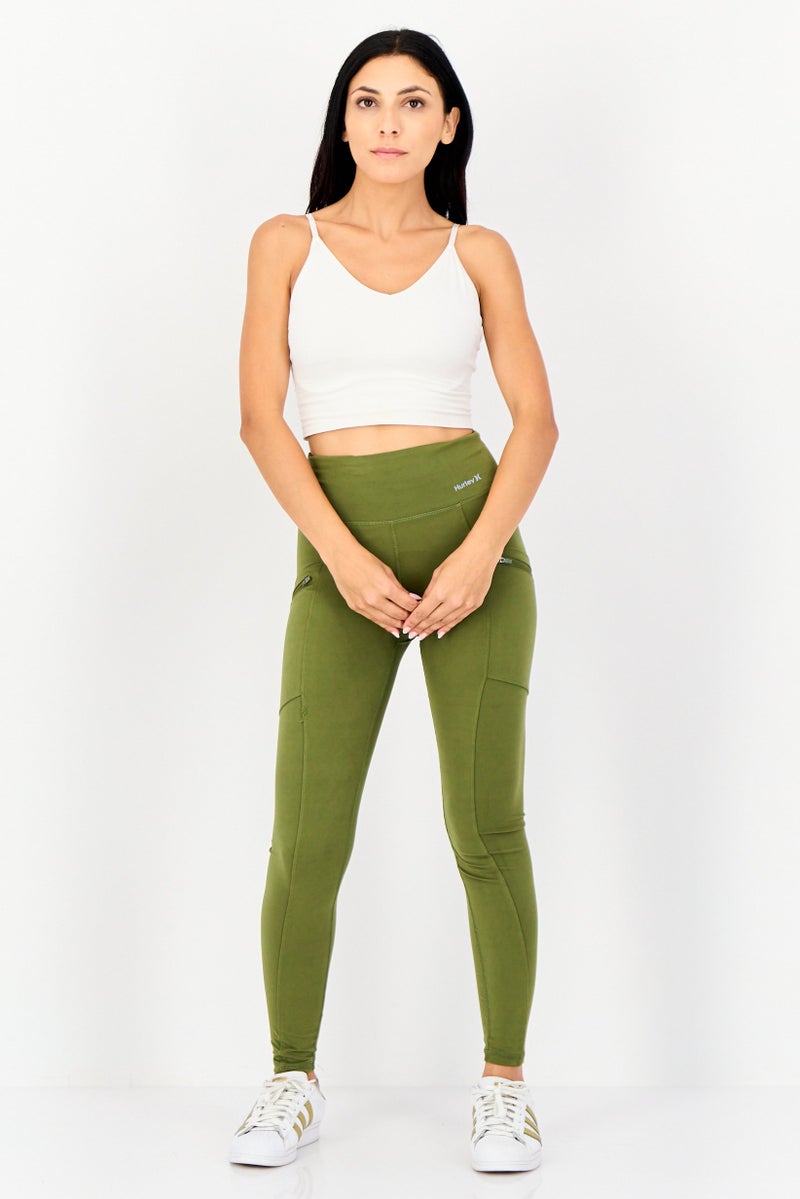 Hurley Women Sportswear Fit Training Tights, Olive - Image 3