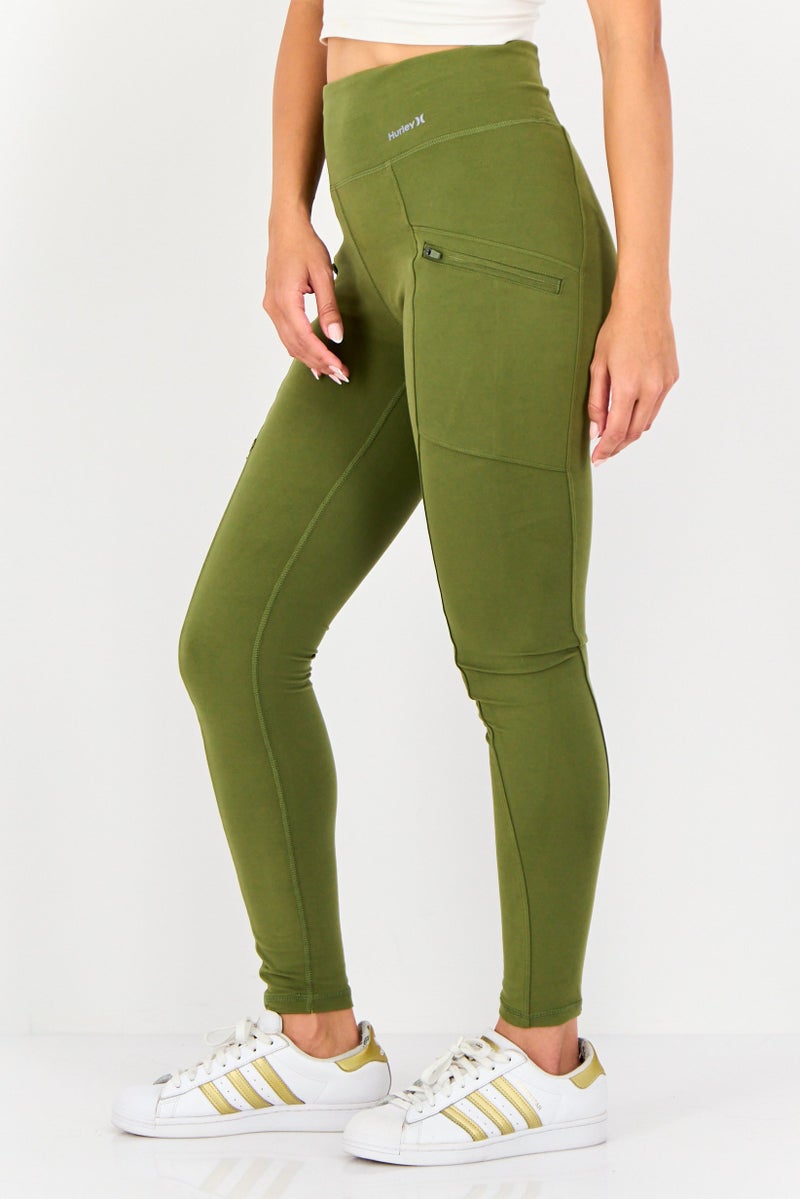 Hurley Women Sportswear Fit Training Tights, Olive - Image 2
