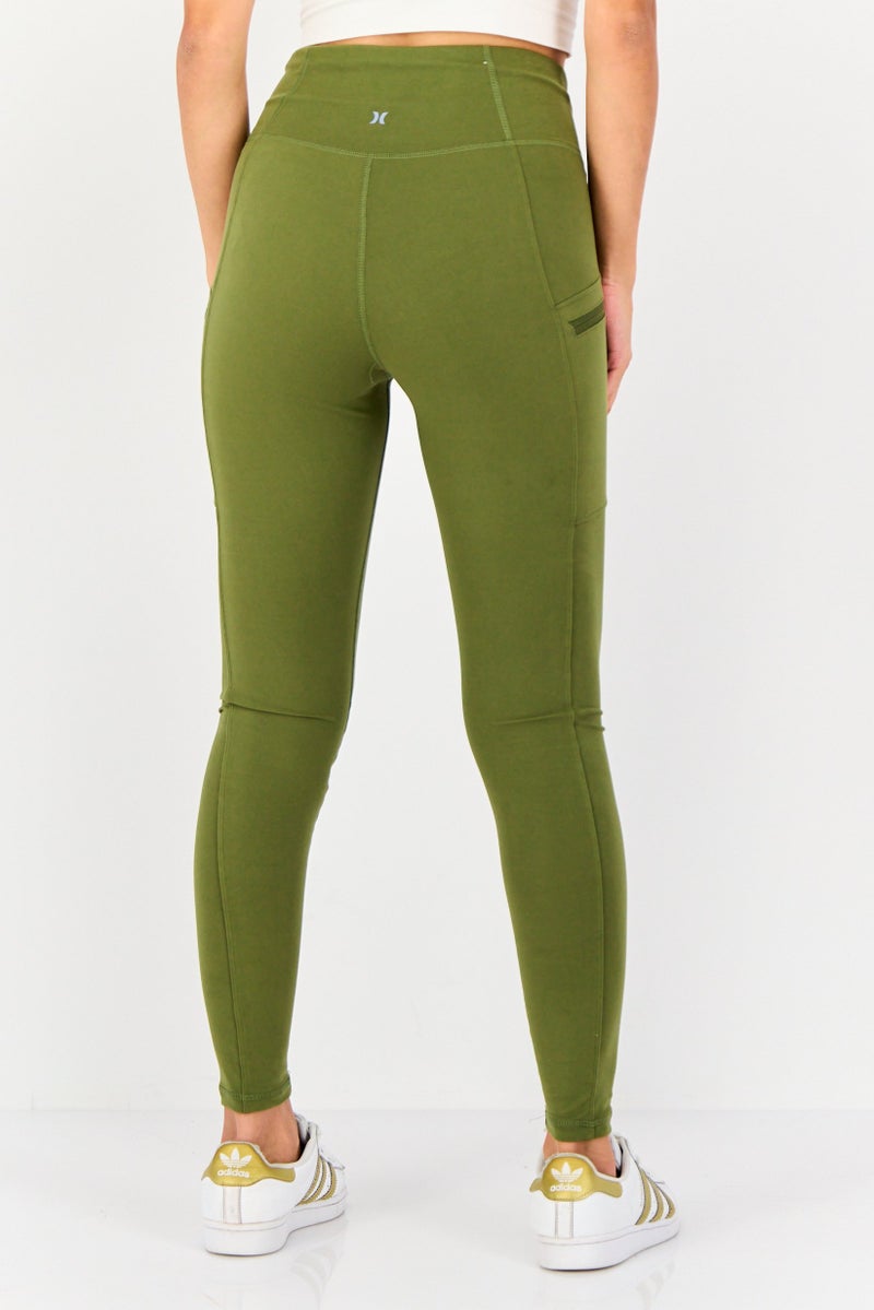 Hurley Women Sportswear Fit Training Tights, Olive - Image 4