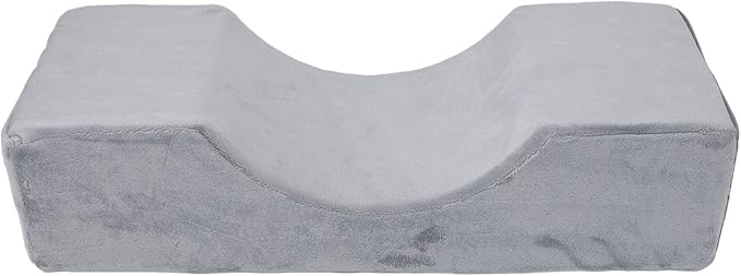 Memory Foam Eyelash Extension Pillow U Shaped Velvet Neck Support Cushion Grey Ergonomic Design For Beauty Salons - Image 1