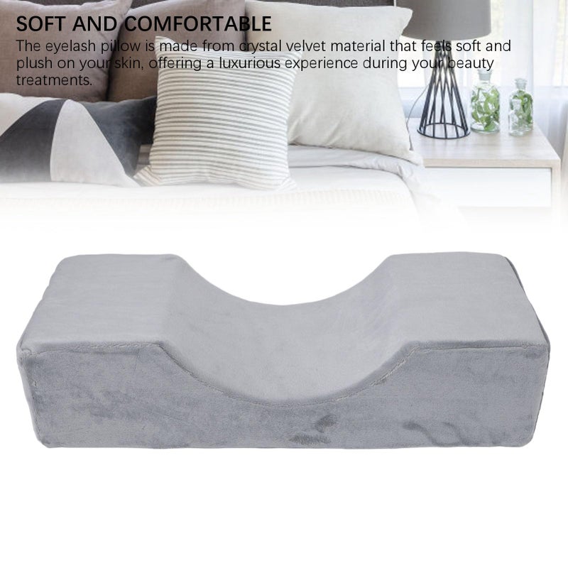 Memory Foam Eyelash Extension Pillow U Shaped Velvet Neck Support Cushion Grey Ergonomic Design For Beauty Salons - Image 3