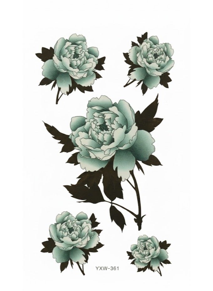 Temporary tattoo in the shape of attractive colorful flowers - Image 1