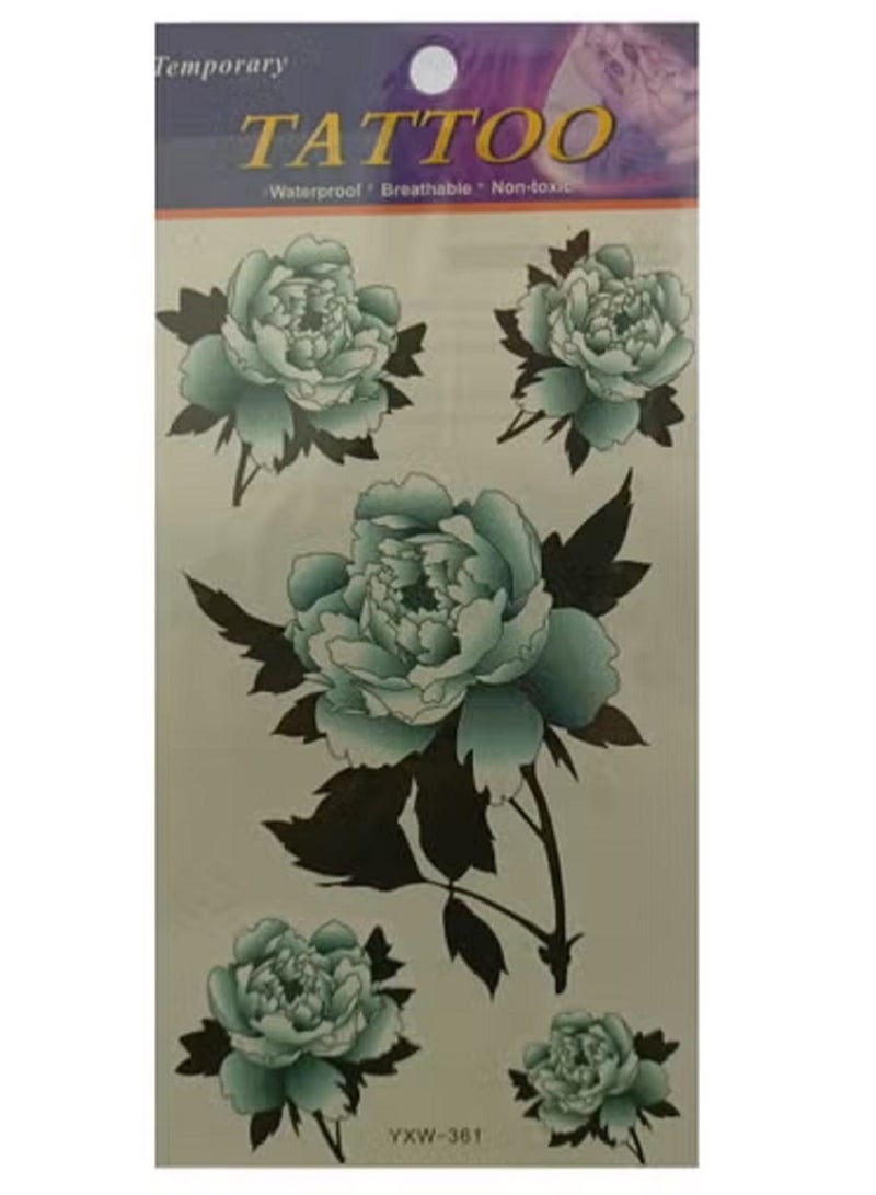 Temporary tattoo in the shape of attractive colorful flowers - Image 2