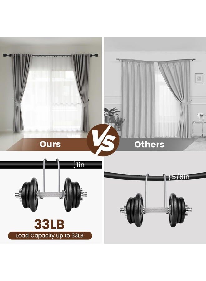 Hradecti 1” Diameter Matte Black Curtain Rod Itself is 30-45 Inch 1 Pack - Image 4