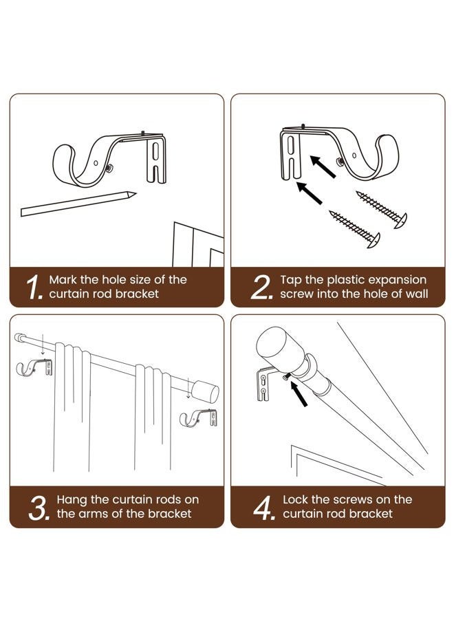 Hradecti 1” Diameter Matte Black Curtain Rod Itself is 30-45 Inch 1 Pack - Image 5