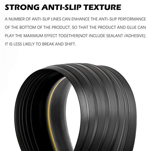 Papillon Garage Door Bottom Seal Strip, Weatherproof EPDM Rubber Threshold, Fits All Standard Doors, Easy for DIY Homeowners, No Adhesive (10Ft, Black) - Image 3