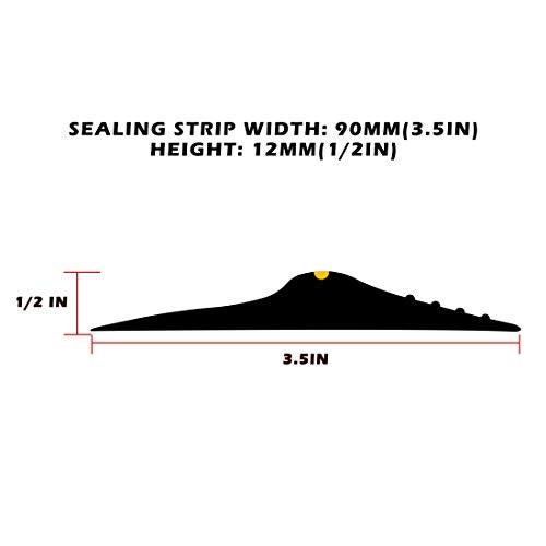 Papillon Garage Door Bottom Seal Strip, Weatherproof EPDM Rubber Threshold, Fits All Standard Doors, Easy for DIY Homeowners, No Adhesive (10Ft, Black) - Image 4