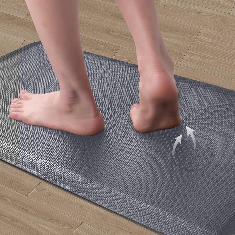Mattitude Kitchen Mat Cushioned Anti-Fatigue Floor Mat Water Resistant Non-Slip Mats and Rugs Standing and Comfort Desk Mats for House Sink Office Laundry (Grey, 17.3"x28") - Image 3