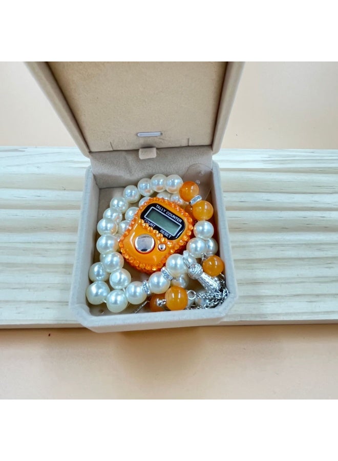 NIBEMINENT 33 Muslim Prayer Beads Orange/10mm