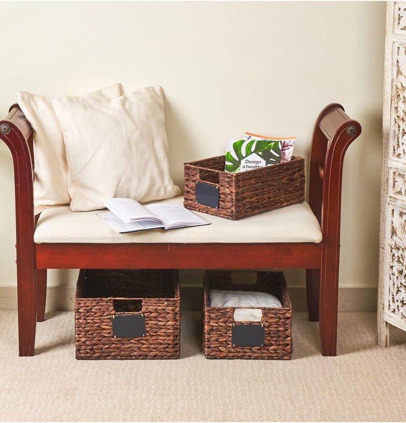 Homesmiths Mocha Brown Water Hyacinth Bin with Handle - Image 3