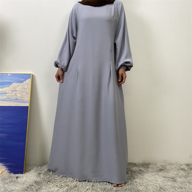 monica fashion Elegant Slim-Fit Front-Zip Muslim Nursing Dress - Image 3