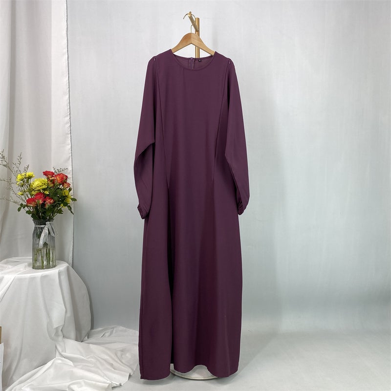 monica fashion Elegant Slim-Fit Front-Zip Muslim Nursing Dress - Image 1