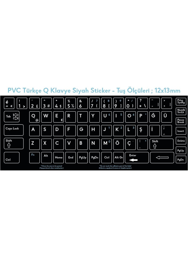Dijital - Digital Turkish Q Keyboard Sticker, Notebook and PC Compatible - Image 1