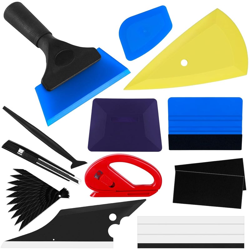 STHIRA 12 Pcs Premium Car Window Film Tint Tool Kit, High-Quality Vechile Application, Squeegee for Vinyl Wrap, Scraper Tool, Essential Tinting Wrapping Tools for DIY and Professional Use - Image 1