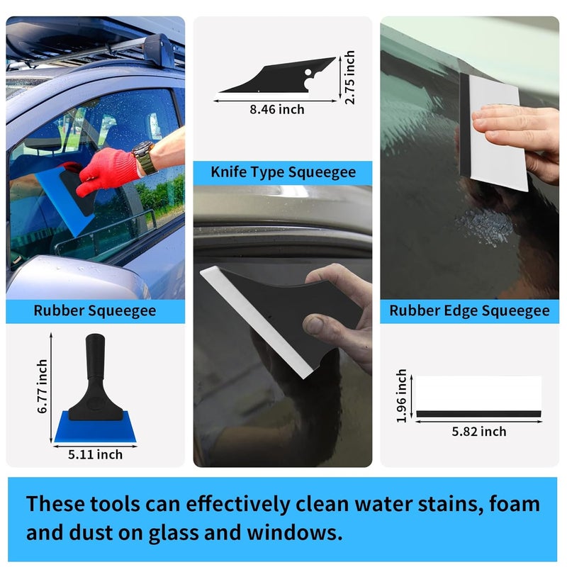 STHIRA 12 Pcs Premium Car Window Film Tint Tool Kit, High-Quality Vechile Application, Squeegee for Vinyl Wrap, Scraper Tool, Essential Tinting Wrapping Tools for DIY and Professional Use - Image 3
