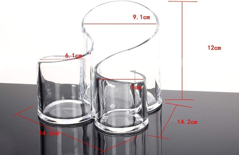 Meetzone حامل فرش المكياج الأكريليكي من ميتزون، 3 فتحات لتخزين مستحضرات التجميل، كوب فرش المكياج على طاولة الزينة، المكتب، أسطح الحمام (1 قطعة/متعدد الألوان) - Image 4