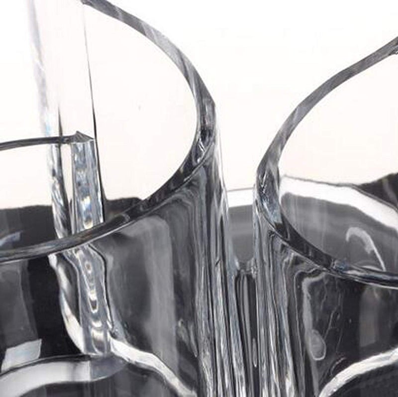 Meetzone حامل فرش المكياج الأكريليكي من ميتزون، 3 فتحات لتخزين مستحضرات التجميل، كوب فرش المكياج على طاولة الزينة، المكتب، أسطح الحمام (1 قطعة/متعدد الألوان) - Image 3